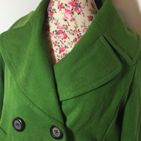 🛍Merona brand woman’s pea coat sz medium green - Picture 2 of 6